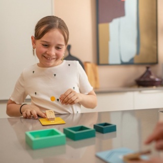 Drewniana gra zręcznościowa BS Toys - Wyrzutnia żetonów