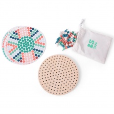 Układanka mozaika z drewnianymi pinezkami grzybkami BS Toys