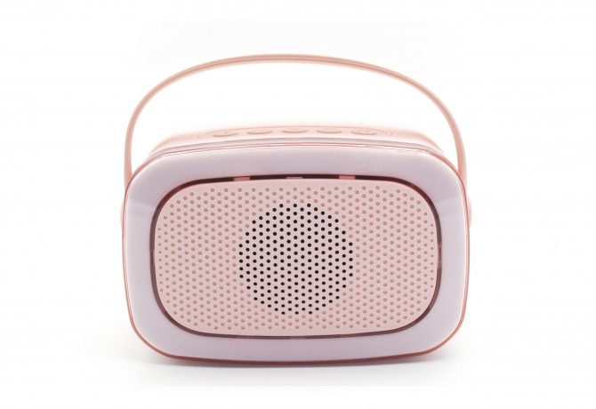 Zestaw karaoke dla dzieci Lalarma z dwoma mikrofonami, światełkami w kolorze różowym