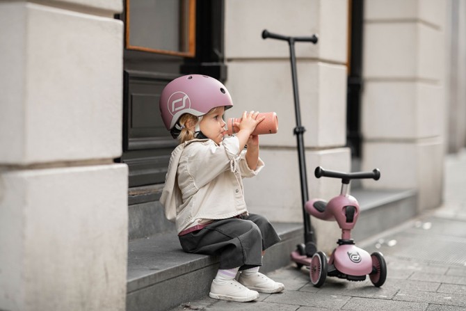 Kask i jeździk/hulajnoga dla dzieci od 1 roku życia Scootandride fioletowy