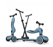 Jeździk i hulajnoga z rączką do prowadzenia Highwaykick 1 Push and Go 2w1 SCOOTANDRIDE 1-5 lat - Steel