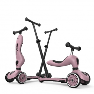 Jeździk i hulajnoga z rączką do prowadzenia Highwaykick 1 Push and Go 2w1 SCOOTANDRIDE 1-5 lat - Wildberry