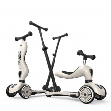 Jeździk i hulajnoga z rączką do prowadzenia Highwaykick 1 Push and Go 2w1 SCOOTANDRIDE 1-5 lat - Ash