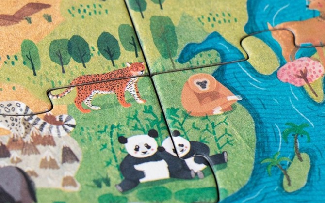 Puzzle dla 5 latka Londji kula ziemska, świat, kontynenty