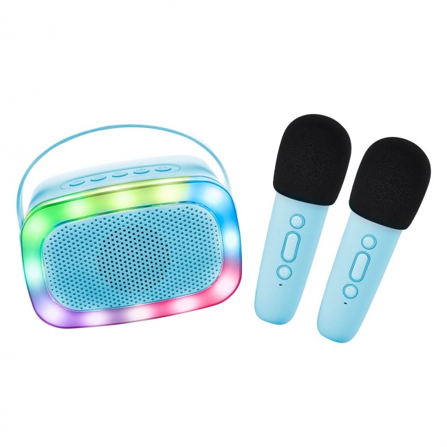 Party karaoke z dwoma mikrofonami Lalarma - Blue
