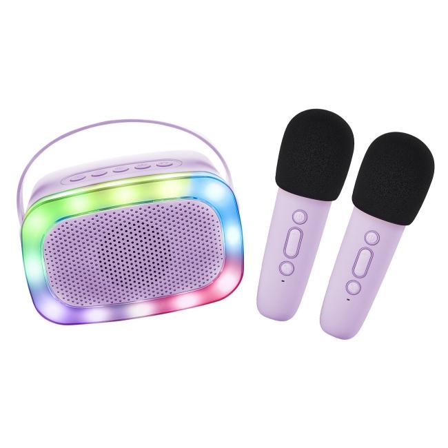 Party karaoke z dwoma mikrofonami Lalarma - Purple