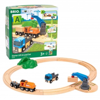 Kolejka zestaw startowy BRIO World - Z dźwigiem