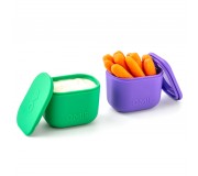 Dwa szczelne pojemniczki do lunchboxa OmieBox UP Dip OMIE - Purple Green