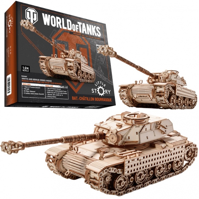 Drewniane Puzzle Model 3D Little Story - Czołg Bat.-Chatillon Bourrasque