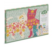 Zestaw artystyczny z naklejkami Djeco - Małe Kotki