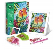 Zestaw kreatywny obraz z diamentami SentoSphere - Papugi nierozłączki