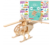 Drewniane Puzzle Model 3D Little Story - Helikopter
