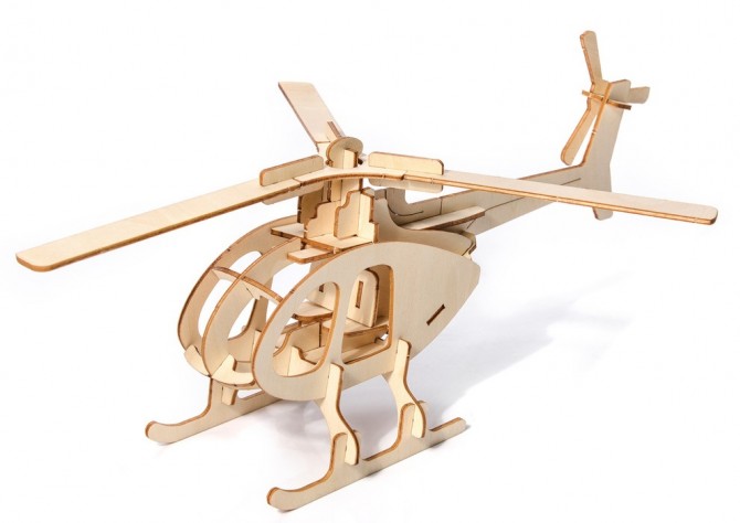 Drewniane Puzzle do składania Little Story Helikopter