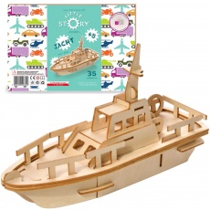 Drewniane Puzzle Model 3D Little Story - Jacht