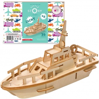 Drewniane Puzzle Model 3D Little Story - Jacht