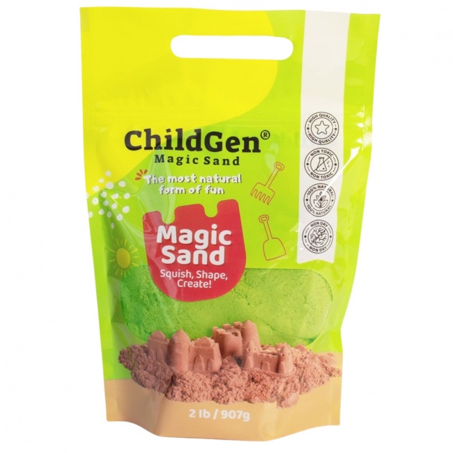 Piasek kinetyczny, 100% naturalny ChildGen - Zielony 907g