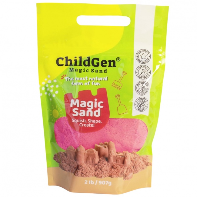 Piasek kinetyczny, 100% naturalny ChildGen - Różowy 907g
