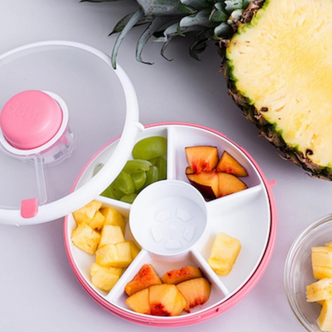 Pojemnik na przekąski Snack Spinner Gobe różowy
