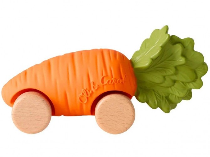 Gryzak samochodzik z gumy kauczukowej w postaci marchewki