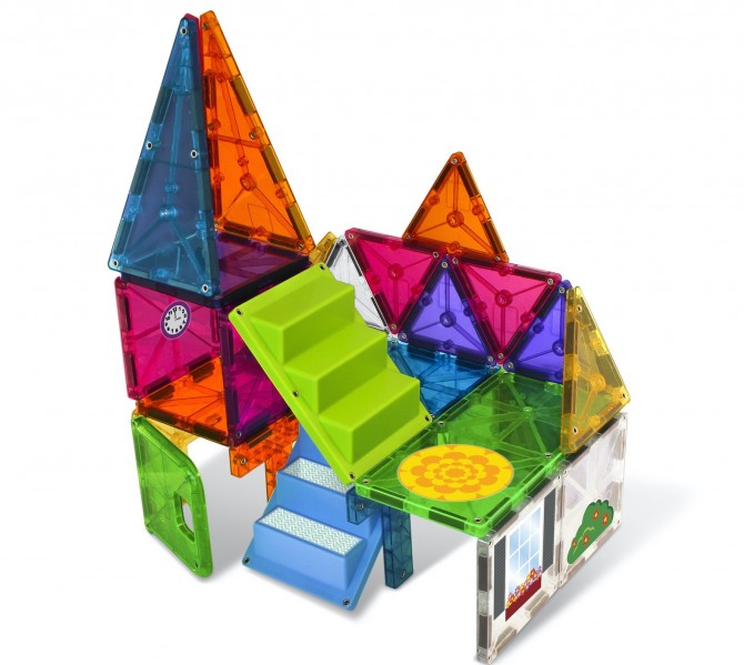 Klocki na magnes do budowania i konstruowania - wielokolorowe Magna-tiles