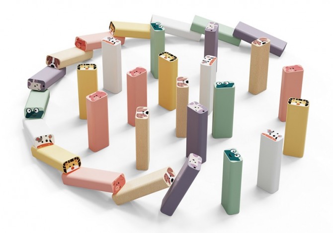 Drewniana gra zręcznościowa TOPBRIGHT - jenga, domino