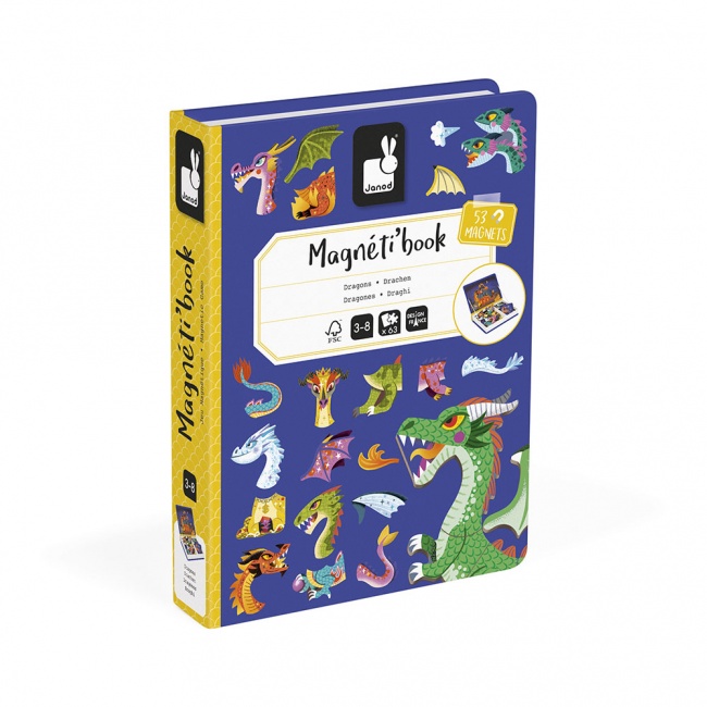 Magnetyczna układanka Magnetibook Janod - Smoki