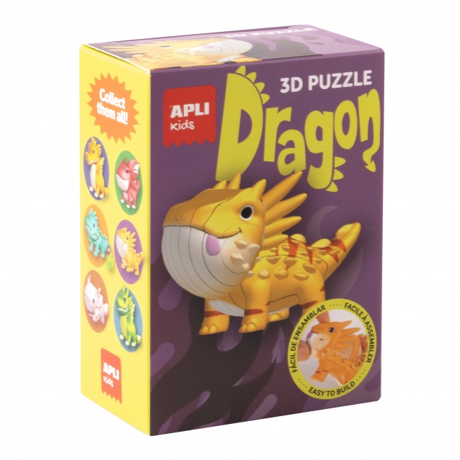 Puzzle 3D Apli Kids Smoki - Pomarańczowy