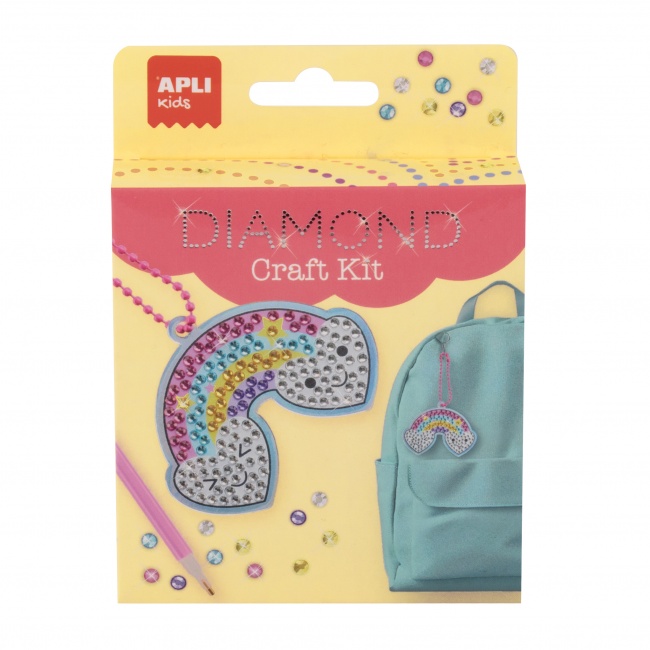 Zestaw do robienia diamentowych breloczków DIY Apli Kids - Tęcza