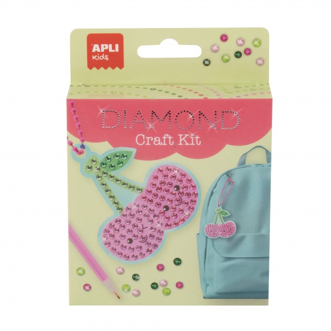 Zestaw do robienia diamentowych breloczków DIY Apli Kids - Wiśnia