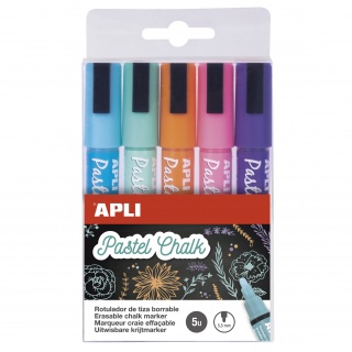 Zestaw markerów kredowych Apli Kids - Pastelowe 5 szt.