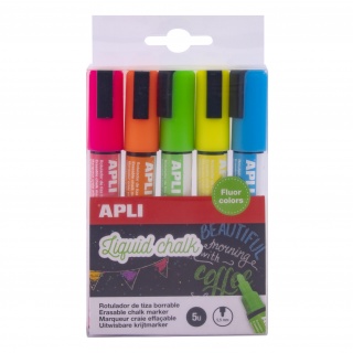 Zestaw markerów kredowych Apli Kids - Fluorescencyjne 5 szt.