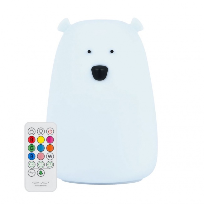 Lampka miś duży Rabbit & Friends - błękitna chmurka z pilotem