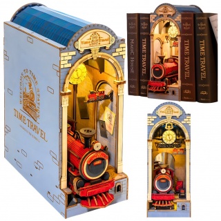 Składany Drewniany Model LED Robotime - Book Nook Podróż w czasie