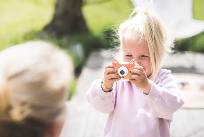 Aparat do robienia zdjęć w silikonowym etui Zoofamily z lisem, fox