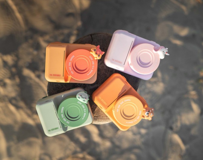 Aparat z drukarką dla dzieci, wideo Zoofamily, różowy unicorn