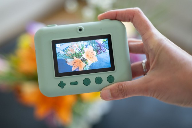 Aparat z drukarką dla dzieci, wideo Zoofamily, zielony, dino