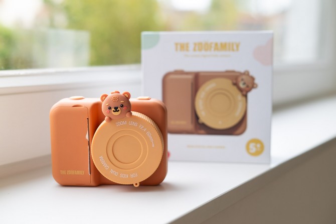 Aparat z drukarką dla dzieci, wideo Zoofamily, brązowy miś