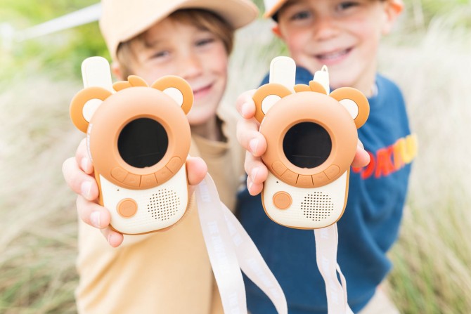 walkie talkie dla dzieci Zoofamily z misiem, brązowe