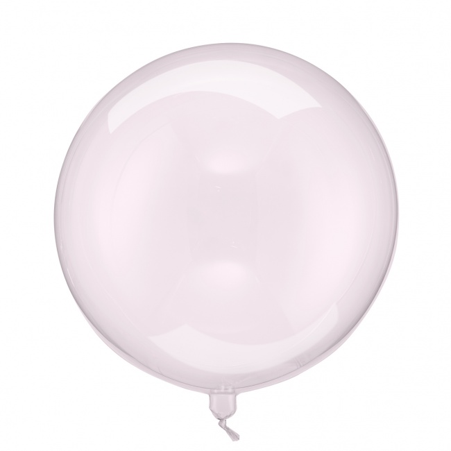 Balon foliowy Kula Party Deco - Transparentny róż 40 cm