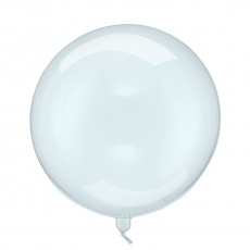 Balon foliowy Kula Party Deco - Transparentny niebieski 40 cm