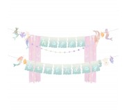Baner girlanda Party Deco - Happy Birthday Syrenka 130 x 100cm