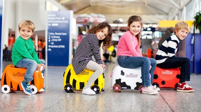 OUTLET Jeżdżąca walizeczka Trunki - Jednorożec Una + naklejki
