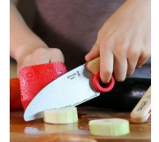 Bezpieczny nóż i osłonka na palce dla dzieci Opinel - Le Petit Chef Red