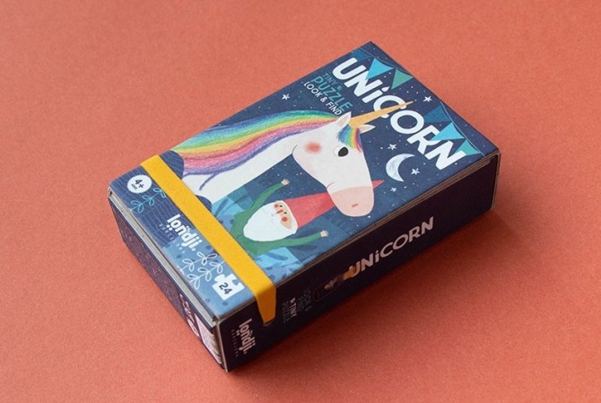Puzzle kieszonkowe z grą obserwacyjną Londji - Jednorożec 24 el.