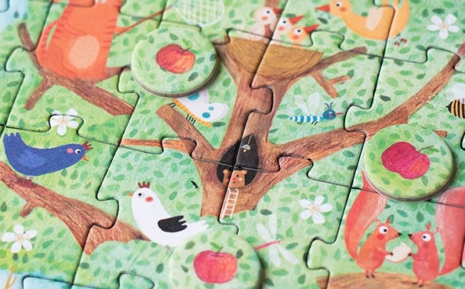 Puzzle kieszonkowe z grą obserwacyjną nauka liczenia Londji - Jabłonka 36 el.