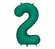 Balon foliowy Party Deco 86 cm - Cyfra 2 butelkowa zieleń