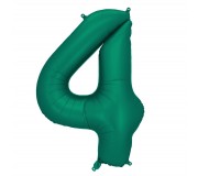 Balon foliowy Party Deco 86 cm - Cyfra 4 butelkowa zieleń