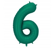 Balon foliowy Party Deco 86 cm - Cyfra 6 butelkowa zieleń