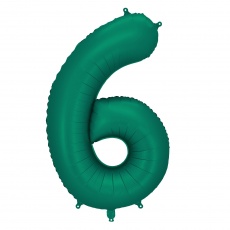 Balon foliowy Party Deco 86 cm - Cyfra 6 butelkowa zieleń