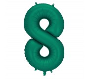 Balon foliowy Party Deco 86 cm - Cyfra 8 butelkowa zieleń